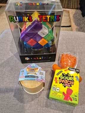 Bundle Of 1 Mini Dumpling, 1 Sour Patch And 1 Rubik's Tetris